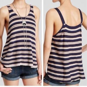 Free People top Sailor Oversized Striped Tank large knit sweater like